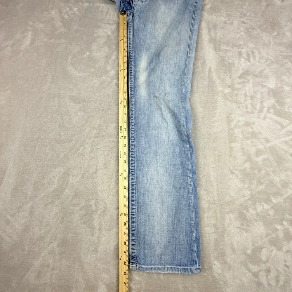 True Religion Straight Leg Jeans Men 30 (32x32.5) Blue Thrashed Grunge Steet Y2K